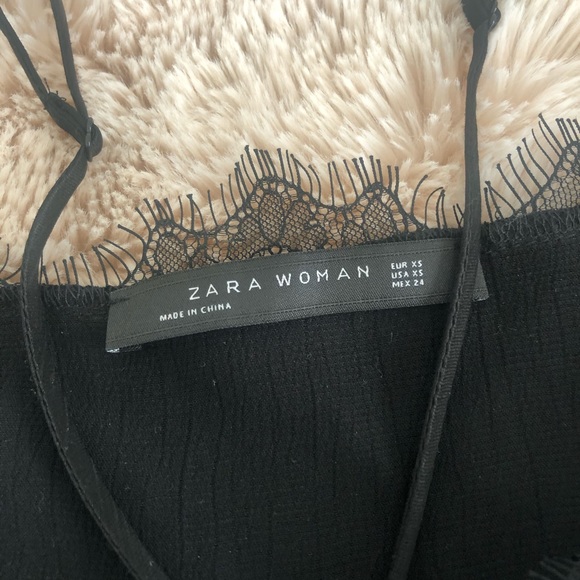 Zara Intimates & Sleepwear Nwot Zara Black Lace Slip Dress Xs